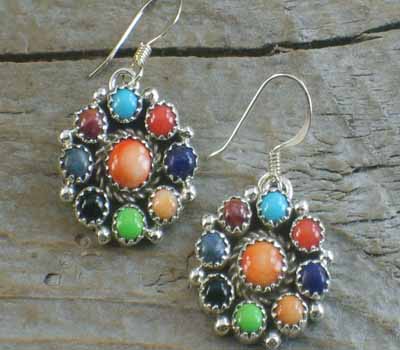 Native American Earrings Cluster- Flower B